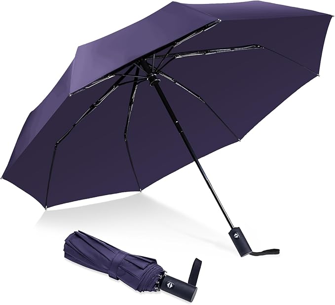 NPCQUN Travel Essentials Umbrella Windproof Compact Collapsible Light, Automatic, Strong and Portable, Wind Resistant Folding Small Umbrella for Rain