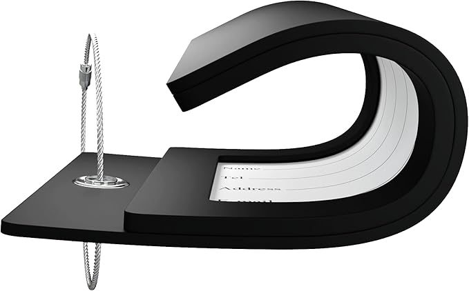 Gostwo 2 Pack Luggage Tags for Suitcases, 26 Initial Letter Travel Luggage Baggage Identification Labels ID Tag Fully Bendable Tags with Stainless Steel Loop (Black) (Letter D)