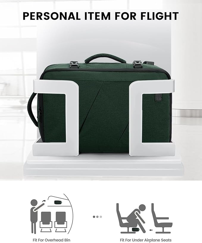 LOVEVOOK Carry on Travel Backpack, Large 40L for Men & Women Flight Approved with USB Charging Port&3 Packing Cubes, Large Suitcase Water Resistant Luggage Daypack Business Weekender Bag, Dark Green