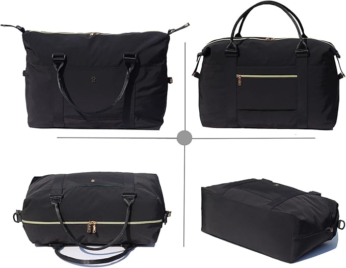 ESVAN Travel Tote Duffel Gym Bag,Weekender Overnight Carry-on Tote Crossbody Bag with Wet Pocket and Trolley Sleeve Upgraded