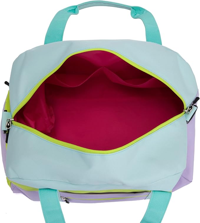 HawLander Kids Duffle Bag for Boys or Girls, Fit Sports Practice, or Overnight Travel Weekend (Light Green)