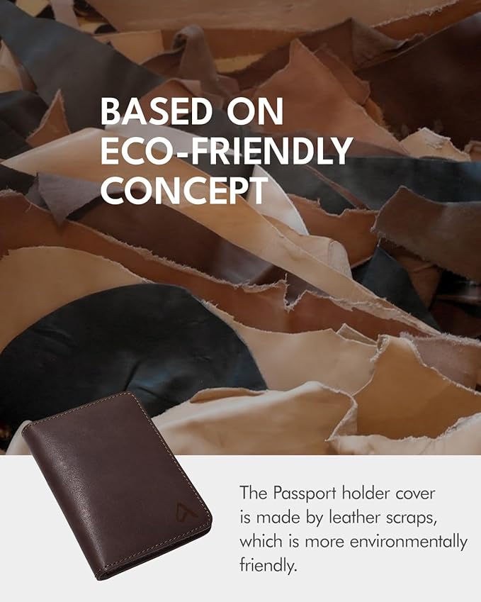 ALLIVE Passport Holder for Travel, Genuine Leather Passport Holder Women Men,Passport Cover,Travel Wallet Must Haves Airport Essentials Travel Gifts Brown