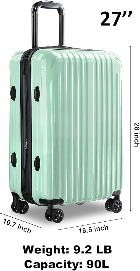 27 inch Luggage - Airline Approved Suitcases with Spinner Wheels, Built-In TSA Lock，Hard Shell Expandable Suitcases