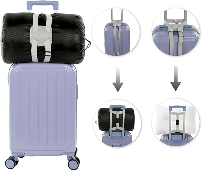 2 Pack Luggage Straps Bag Bungee Luggage Securing Strap Adjustable Buckle Belt for Suitcases Add a Bag Easy to Travel Suitcase Elastic Strap Belt Travel Accessories to Connect Two Suitcases