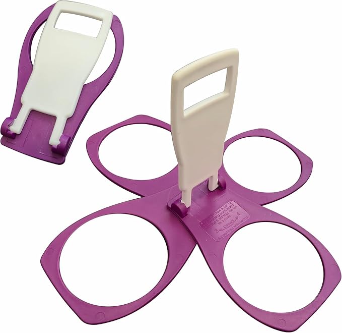 CarryAround Fold Away Cup Carrier/Caddy [MADE IN UK] [PURPLE] Take-Out Coffee Soft Drink Pint Beer Beverage Holder, Sturdy Reusable Pocket Size, Festival Sports Gigs Easy safe - hot drinks, 2,3,4 cups