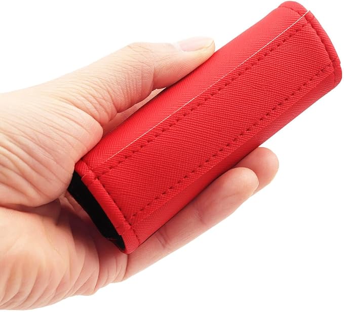 Luggage Handle Wrap 5 Pack-Leather Luggage Handle Wraps for Suitcase/Handbag/Duffel Bag/Car Bright Luggage Identfier/Handle Covers/Grips Luggage Accessories for Travel 3.0 (Red)