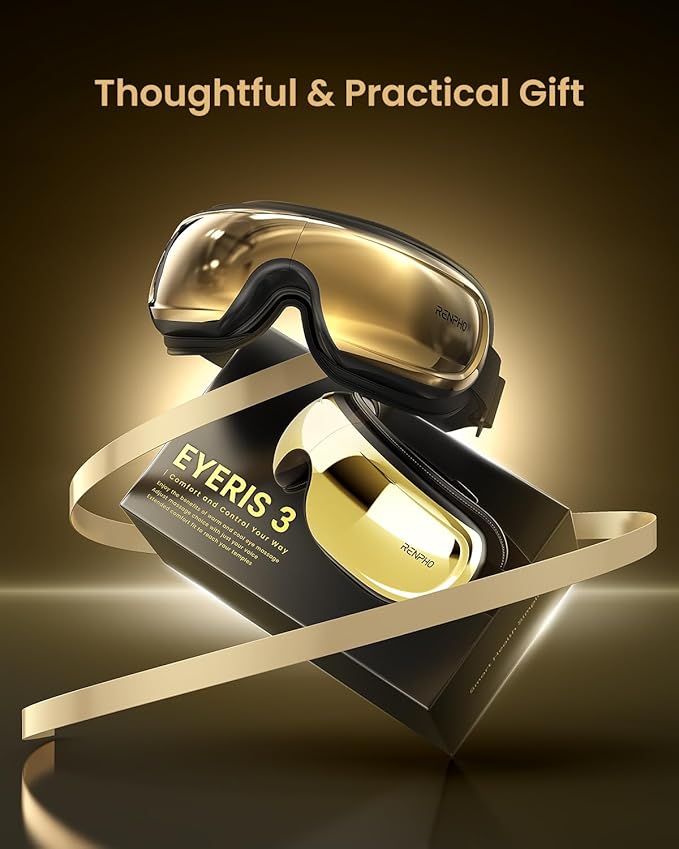 RENPHO Eye Massager with Heat and Cooling Voice Control, Mothers Day Gifts for Women Mom Her, FSA Eligible HSA, Massaging Eye Mask for Migraine Headache Dry Eyes and Stress Relief - Eyeris