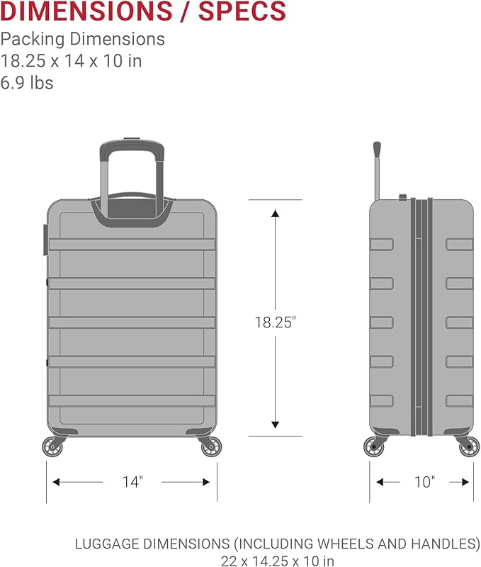 SwissGear 7366 Hardside Expandable Luggage with Spinner Wheels, Black, Carry-On 19-Inch