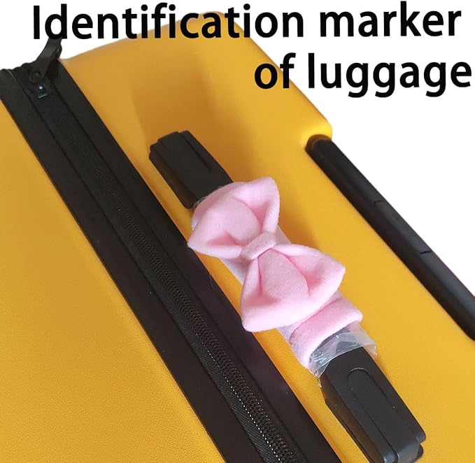 Luggage Handle Wrap 3pcs - Suitcase Identifier Bag Strap Cover with Bow Decoration for Travel Tote, Easy Identification Grips, Markers for Luggage Tags