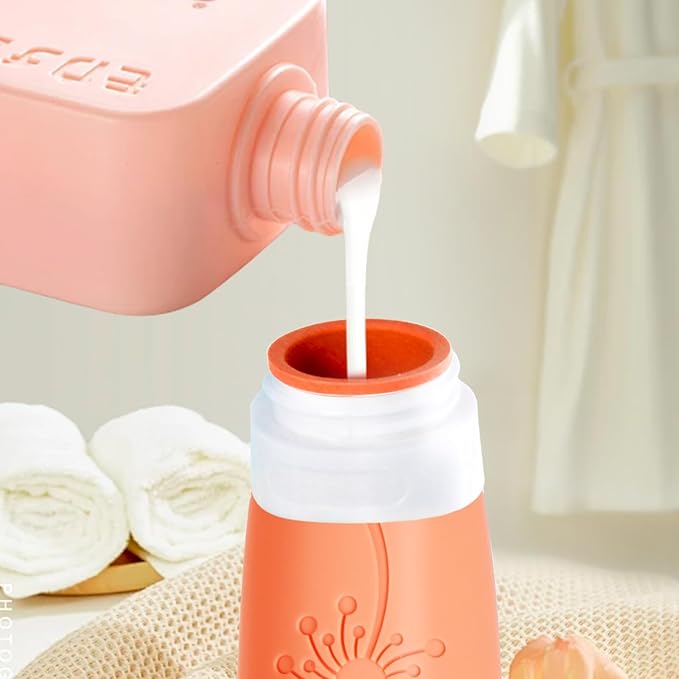 Empty 3 oz Travel Size Bottles Toiletries Containers for Toiletries Liquids，Small Silicone Mini Refillable Leak Proof TSA Approved Travel Bottles for Creams Shampoo and Conditioner Traveling