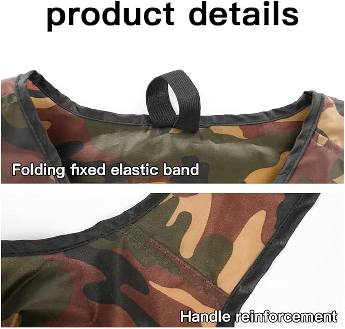 Aricsen 20 Pack 15x4.5x15 Inch Camo Reusable Shopping Bags with Handles Bulk, Foldable Grocery Bags, Machine Washable Durable Nylon Tote Bags, Polyester Fabric Cloth