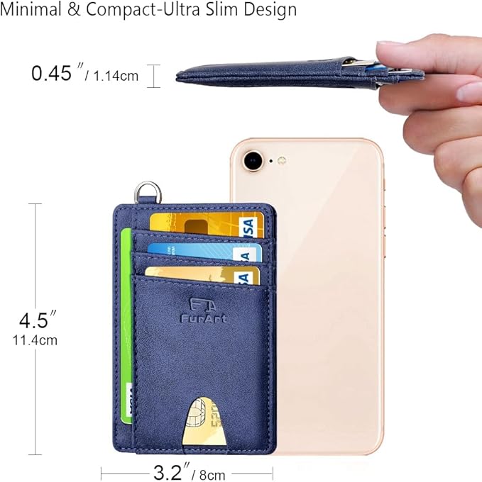 FurArt Slim Minimalist Wallet, Front Pocket Wallets, RFID Blocking, Credit Card Holder for Men