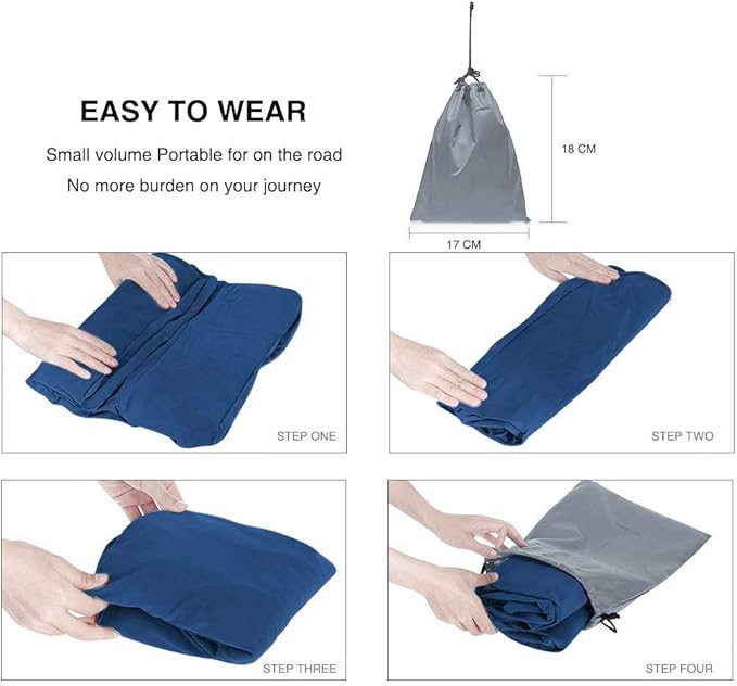 ZIQIAN Inflatable Travel Foot Rest Pillow Portable Adjustable Three Layers Height Foot Stool for Airplanes, Cars, Home, Trains, Office to Lay Down or Sleep on Long Flights with Pump（Blue 1PACK）