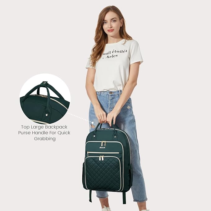 LOVEVOOK Laptop Backpack for Women, Water Resistant Travel Work Backpacks Purse Stylish College Business Teacher Nurse Computer Bag with USB Charging Port, Fits 17" Laptop