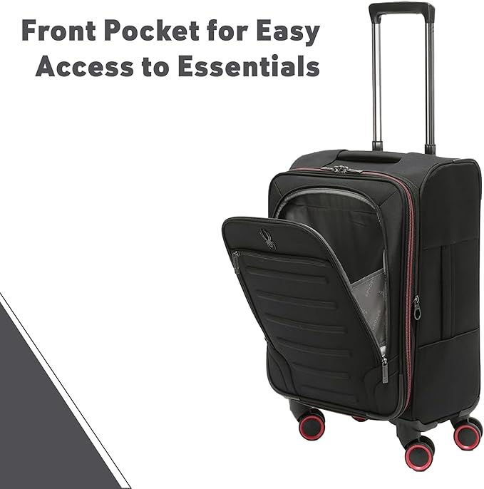 Spyder Pivot 26 Inch Expandable Softside Spinner Checked Luggage with 360° Spinner Wheels (Black, Medium Checked)