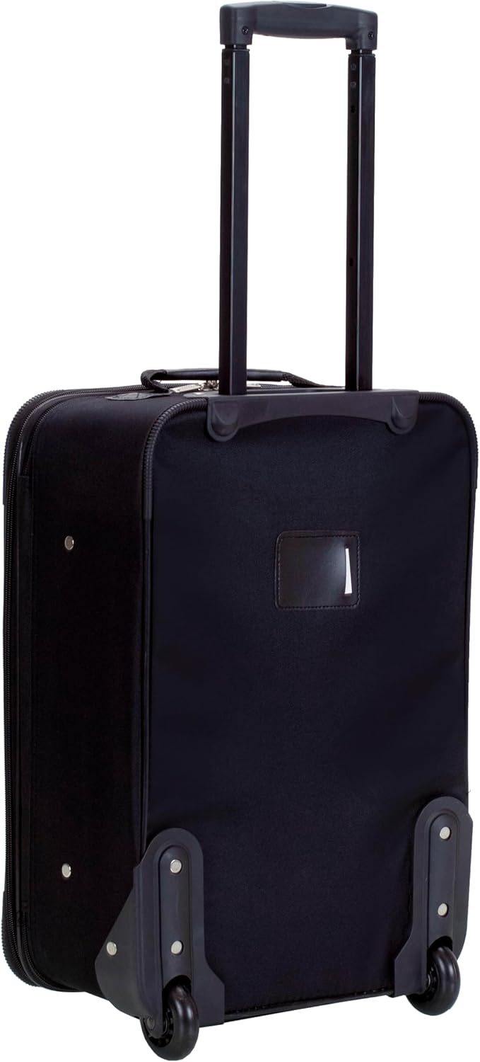 Rockland Fashion Softside Upright Luggage Set, Expandable, Black, 2-Piece (14/19)