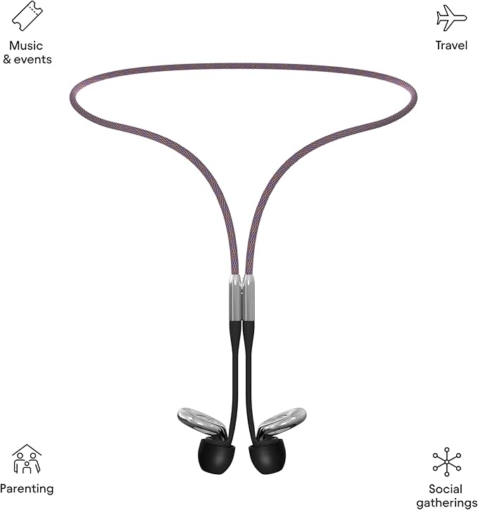 Loop Official Connector Cord Earplugs - Magnetic Tug-Resistant Safety Cord - Speckled Lilac