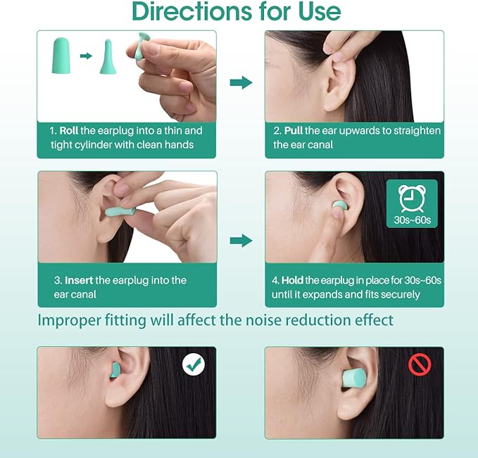 Ultra Soft Ear Plug for Sleeping, 120 PCs High Noise Cancelling Earplug with Aluminum Case, Industrial-Grade Hearing Protection Earplug for Snoring/Working/Studying/Side Sleeper, Slow Rebound