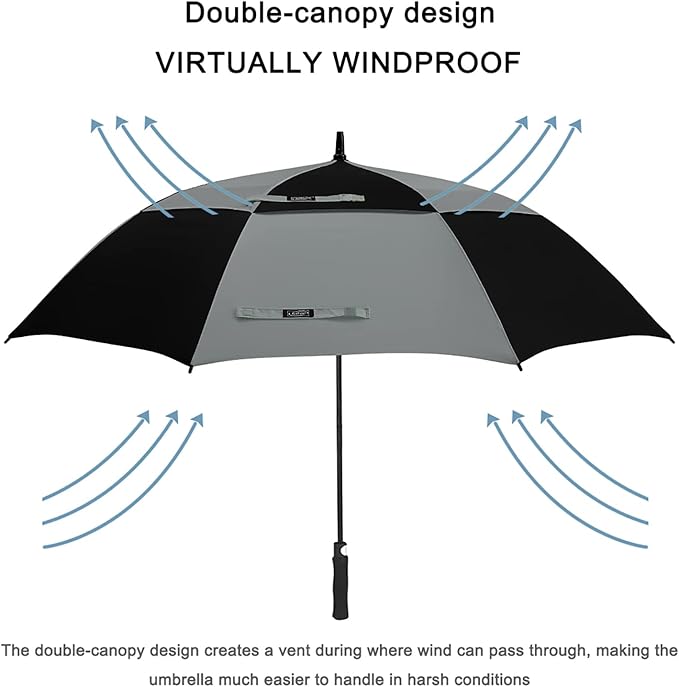 G4Free 47/54/62/68/72 Inch Automatic Open Golf Umbrella Oversize Extra Large Double Canopy Vented Windproof Waterproof Stick Umbrellas