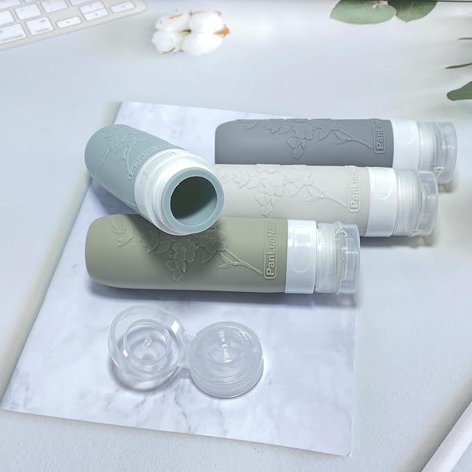 Silicone Travel Bottles for Toiletries, TSA Approved Leak-Proof Toiletry Containers for Airplane & Vacation