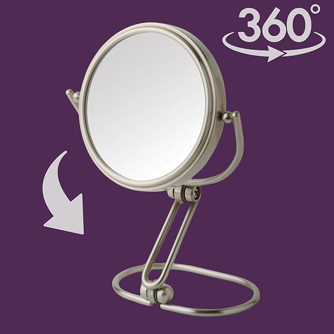JERDON Compact Magnifying Mirror - Folding 3" Travel Mirror with 15X & 1X Magnification - Model MC315N