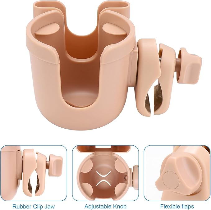 Accmor Stroller Cup Holder with Phone Holder, Bike Cup Holder, Universal Cup Holder for Uppababy Nuna Doona Strollers, 2-in-1 Cup Phone Holder for Stroller Bike Wheelchair Walker Accessory