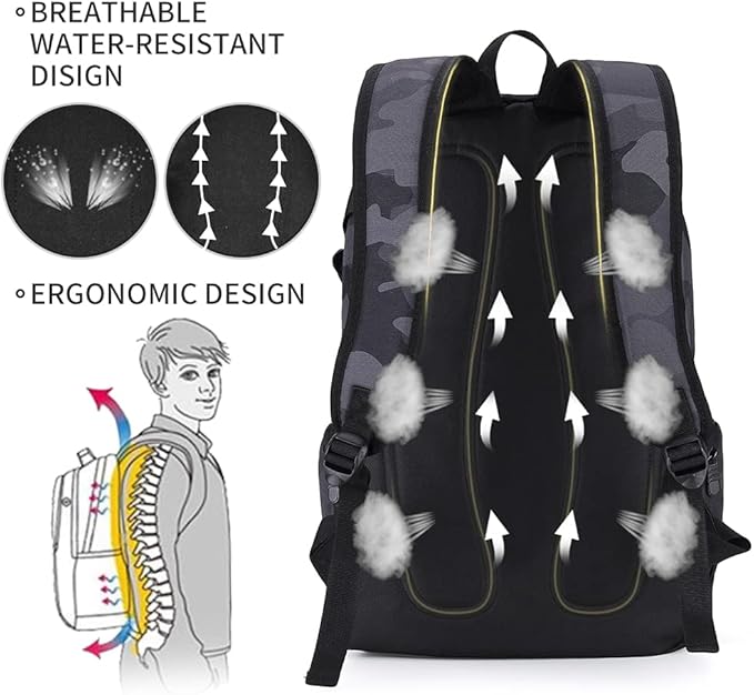 rickyh style School Backpack Travel Bag for Men & Women Lightweight College Back Pack with Laptop Compartmen