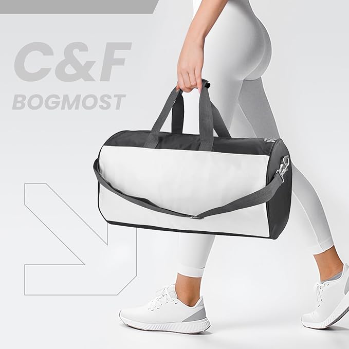 C&F BOGMOST Travel Duffel Bag Large Foldable Waterproof Gym Bag for Gym Beach Swim Bag Men Women Duffle Bag Lightweight Oxford Cloth Sports Bag-Grey