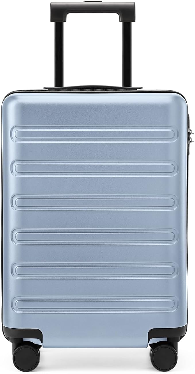 NINETYGO Medium Checked Luggage 24 Inch, Checking In Luggage with Smooth Double Spinner Wheels, Hard Shell PC+ABS Suitcase, Lightweight Travel Luggage, TSA Approved (Blue, Andes)