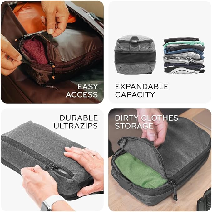 Peak Design Packing Cube, Ocean, Weatherproof Luggage Cube with Dual Compartment Organization, Expansion and Compression, Zipper Opening, Travel Organizer for Men and Women, Size S