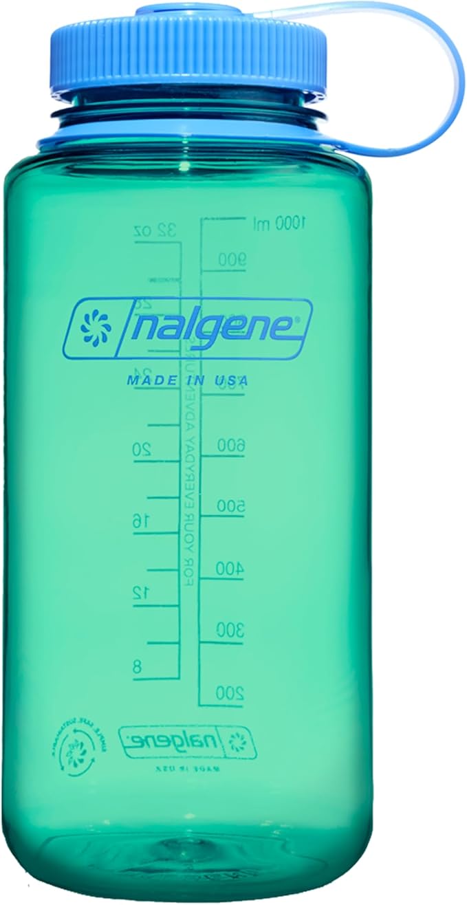 Nalgene 32 oz Wide Mouth Water Bottle | BPA-Free, Durable & Leak Proof, Lightweight Bottle for Hiking & Gym, Work & Travel