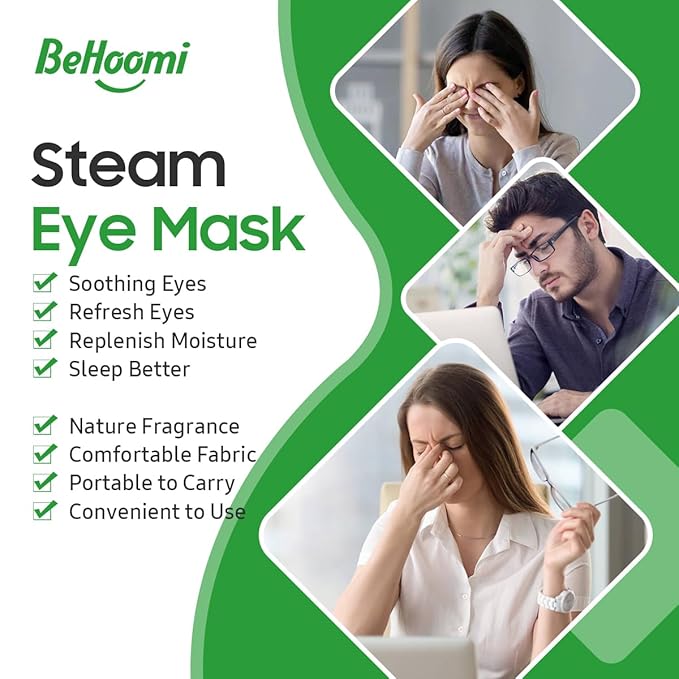 20 Packs Steam Eye Mask, Heated Eye Mask Warm Compress for Eyes, Disposable Self Heating Steam Mask Sleep, Spa, Travel Essentials & Relaxation Gifts for Women, Stocking Stuffers (Lemongrass)