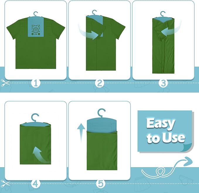 BoxLegend Clothes Folder Durable Plastic Shirt Folding Board Easy and Fast to Folding Shirts Hook Folding Boards for Clothing Adult and Kids Blue