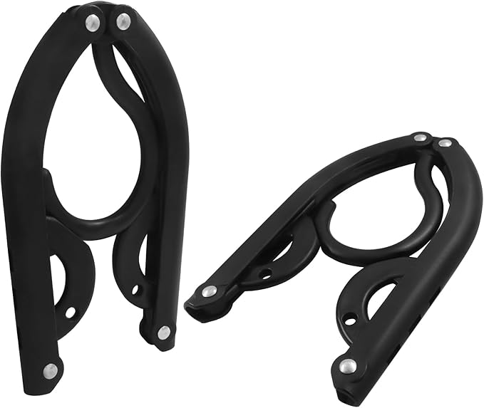 12 Pack Portable Travel Hanger, Foldable Clothes Hanger Cruise Ship Accessories Portable Folding Rack, Essential Clothes Drying Rack for Traveling/Camping(Black)