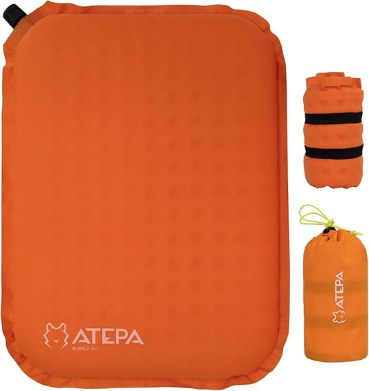 ATEPA Inflatable Seat Cushion, Self-Inflating Portable Stadium Airplane Travel Foam Cushion Pad for Camping, Sports Events, Outdoor