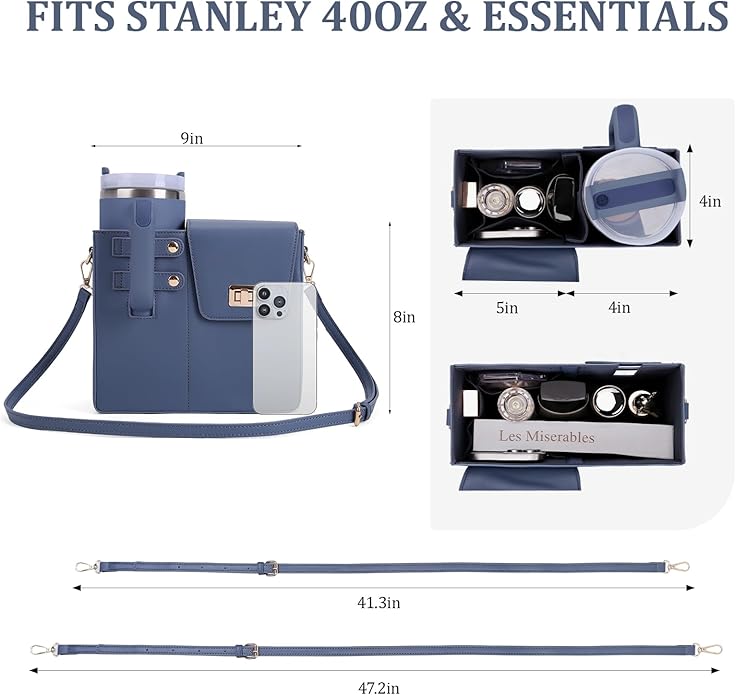 Stanley Purse Cup Holder Bag- Outdoor Portable Crossbody Bag for Stanley Cup Tumbler Purse