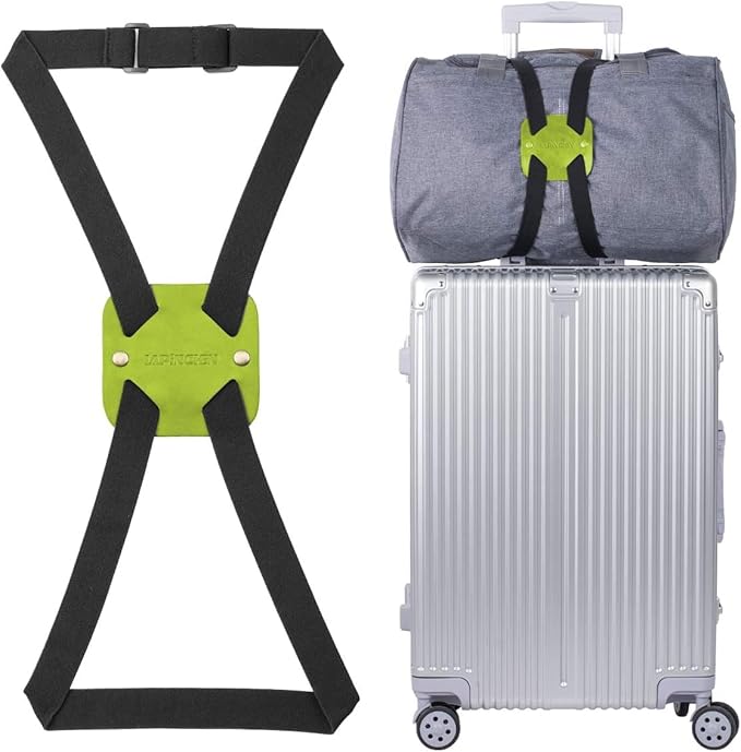 Luggage Straps for Suitcases,Travel Belt for Luggage Over Handle, Adjustable High Elastic Luggage Straps for Suitcases TSA Approved for Connecting Your Luggage (Green)