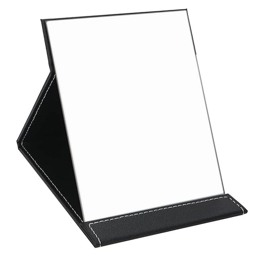 EFAILY Folding Travel Mirror, PU Portable Adjustable Rectangular Ultrathin Mirror, for Travel, Camping,Home(10W×7.8L)