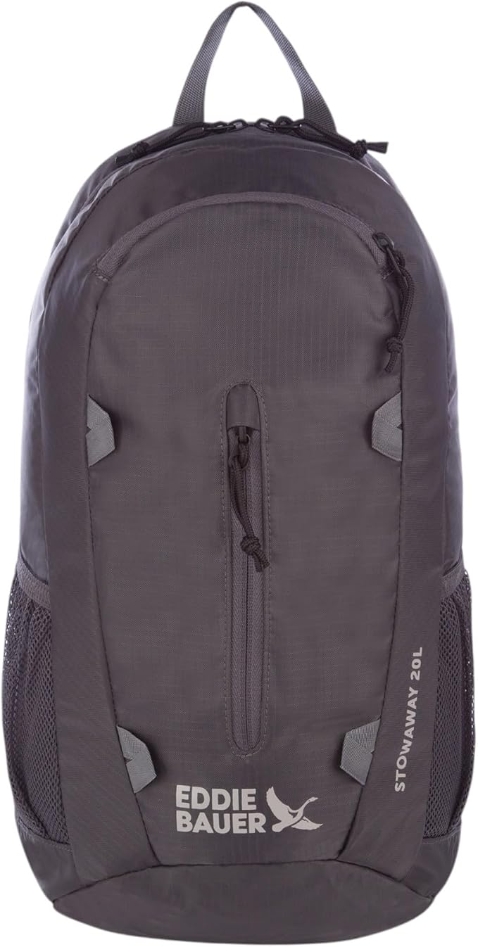 Eddie Bauer Stowaway Packable Backpack | Travel | Outdoor | Lightweight | Foldable | Durable | Ripstop Polyester | 20L - Dark Smoke
