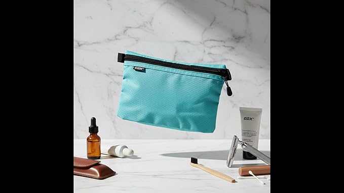 GOX Small Toiletry Bag for Men Bulk Cosmetic Bag Dopp Kit Carry On Zipper Pouch Organization Nylon Small Packing Sack Water Repellent