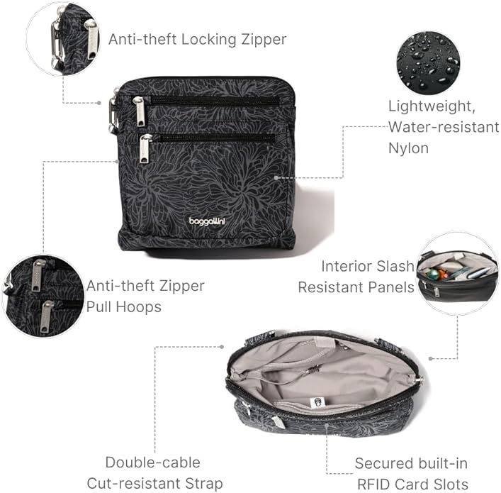 Baggallini womens Securtex Anti-theft Crossbody