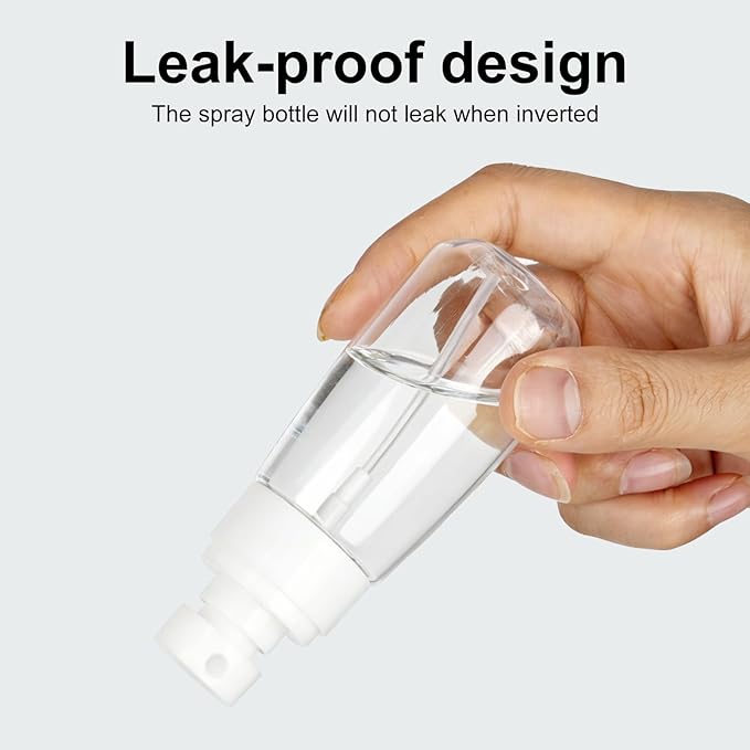 2 Pack Spray Bottles 2oz/60ml, Leak Proof Fine Mist Small Empty Spray Bottles, Portable Refillable Plastic Travel Bottle for Hair Spray Toners Facial Moisturizing