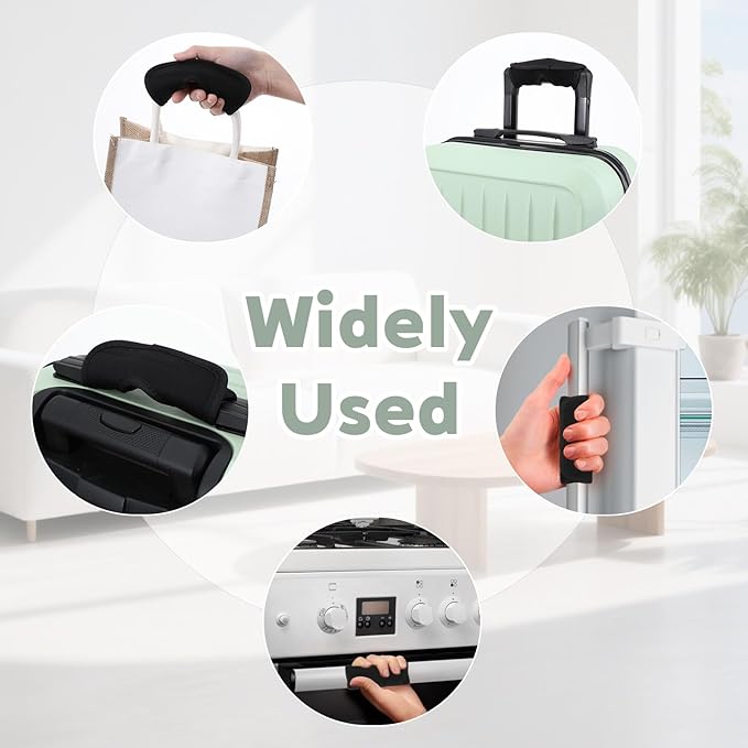4 Pcs Suitcase Handles Wraps, Black Luggage Handle Covers, Soft Luggage Handle Wraps for Suitcase, Open-Top Bag Handles Wrap, Trolley Case(Black)