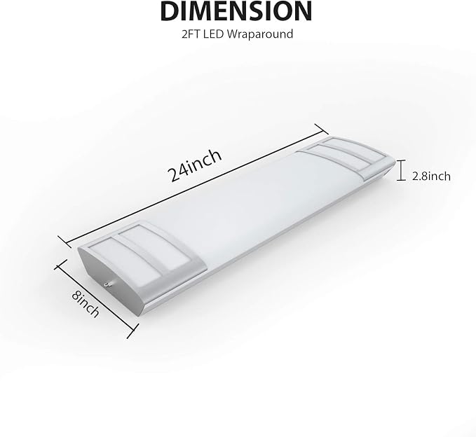 2FT LED Light 20W 2200lm LED Linear Flush Mount Lights, 4000K Neutral White, 2 Foot Kitchen LED Lighting Fixture Ceiling for Craft Room, Laundry, Fluorescent Tube Replacement