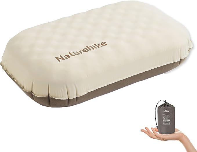 Naturehike 5.7oz Ultralight Inflatable Foam Bed Pillow, Adjustable Firmness Ergonomic Camping Pillows for Travel, Hiking, Backpacking, Home, 2024 Asia Outdoor Gear Awards