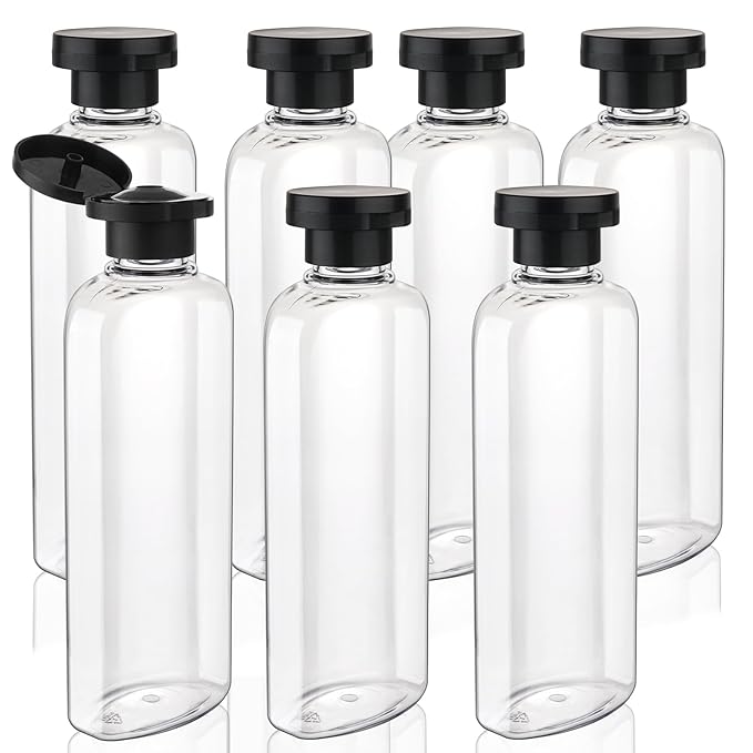 Travel Shampoo and Conditioner Bottles 7.7oz 7 Pack Leak Proof Squeeze Bottles with Flip Cap Refillable Containers Plastic Travel Bottle for Toiletries for Lotion Shampoo Conditioner
