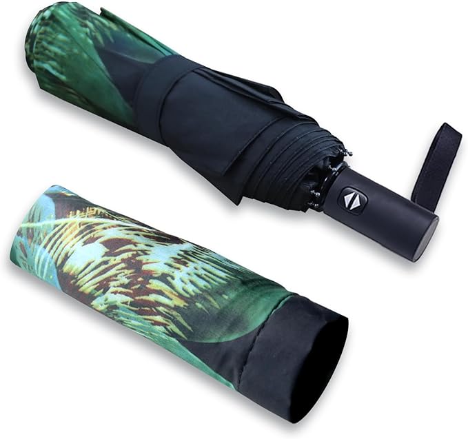 NPCQUN Travel Essentials Umbrella Windproof Compact Collapsible Light, Automatic, Strong and Portable, Wind Resistant Folding Small Umbrella for Rain