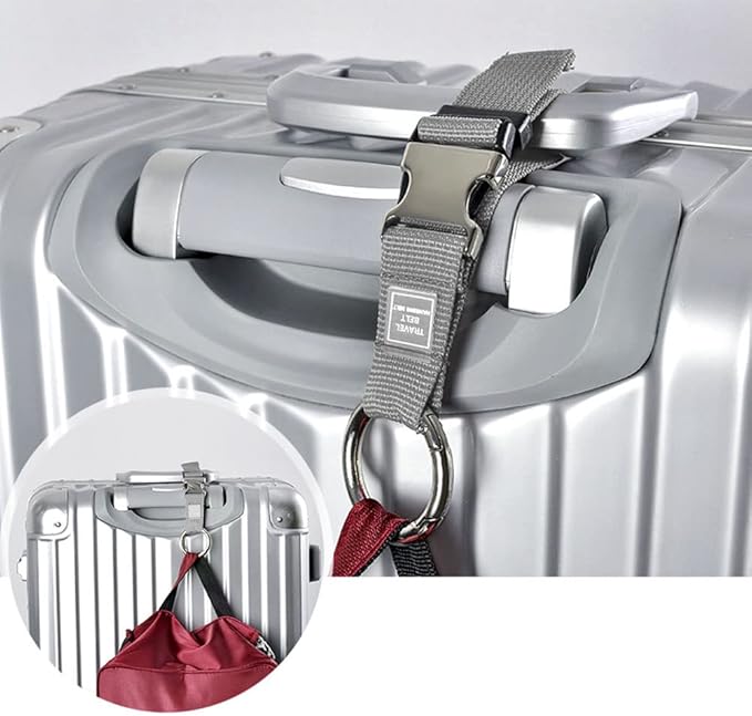 Add-A-Bag Luggage Strap Jacket Gripper, Luggage Straps Baggage Suitcase Belts Travel Accessories - Make Your Hands Free, Easy to Carry Your Extra Bags, (1x Black+1x Grey)