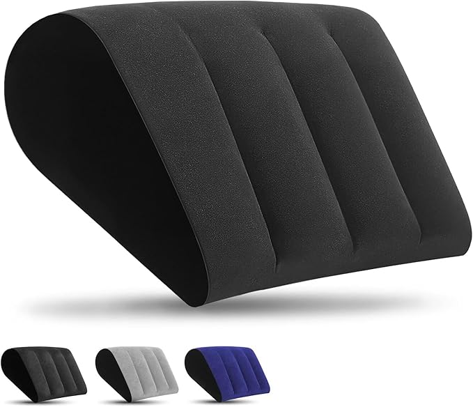 Portable Inflatable Wedge Pillow for Traveling - Wedge Pillow for Sleeping,30s Blow Up Small Inflatable Wedge Body Positioner,Lightweight Bed/Leg/Hip/Ankle Elevation Pillows,Under Knee Pillow,Black