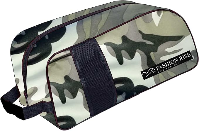 Waterproof Sports Boot/Shoe/Travel Bag for Football Cricket Rugby Golf Toiletry Gym for Men/Women (Camo Grey)
